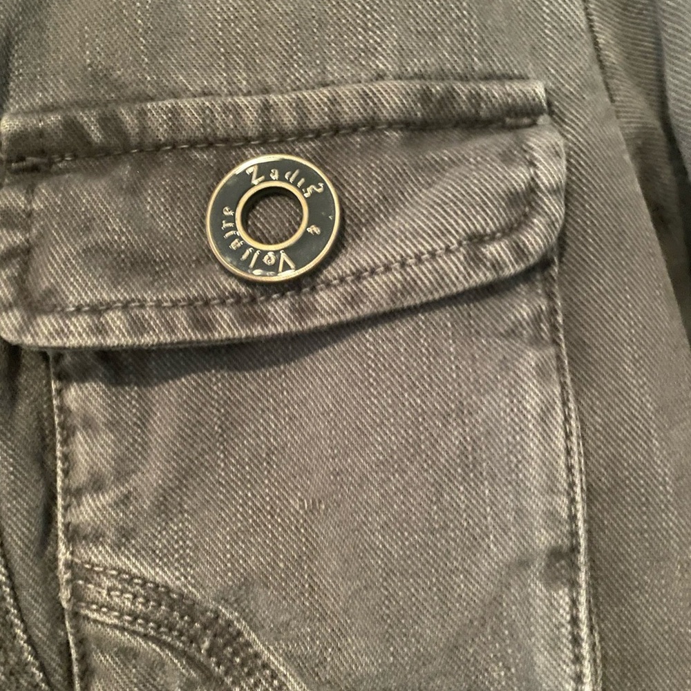 Vintage Zadig & Voltaire grey denim cargo utility jacket size M 8-10 - Picture 3 of 3